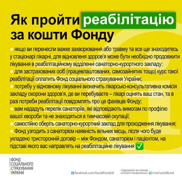 Як пройти реабілітаційне лікування за кошти ФСС?